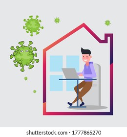COVID-19 or Coronavirus Cartoon Character Vector Concept Background for Medical Banner