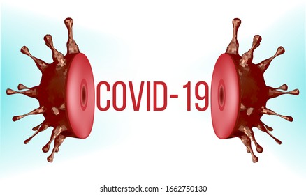 COVID-19 Coronavirus cell In half cut style Demonstrated inside the virus