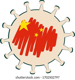 Vector del Coronavirus COVID-19 en China