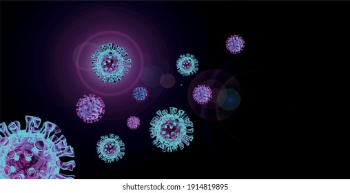 Covid-19 Coronavirus with colorful background.Vector EPS 10 illustration