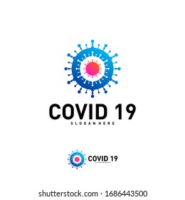 
Covid-19 Coronavirus concept design logo. World Health organization WHO introduced new official name for Coronavirus disease named COVID-19, dangerous virus vector illustration