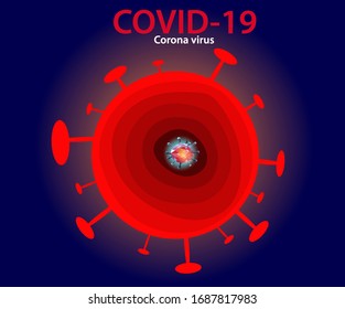 Covid-19 Coronavirus concept design logo. Pandemic virus vector illustration.