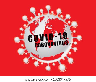 Covid-19 Coronavirus Design Vektorillustration. Ausbruchsvirus
