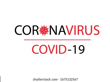 Covid-19 Coronavirus concept inscription typography design logo.