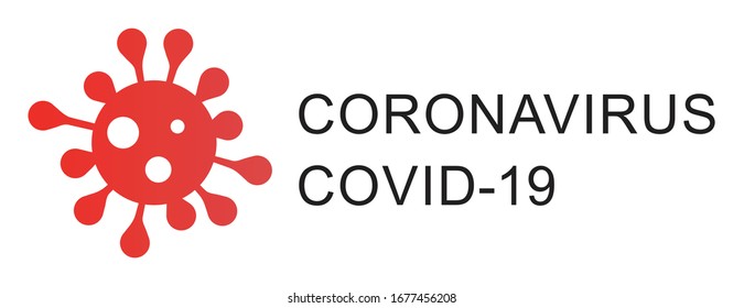 Covid-19 Coronavirus concept inscription typography design logo. World Health organization WHO introduced new official name for Coronavirus disease named COVID-19, dangerous virus vector illustration