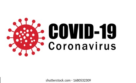 Covid-19 Coronavirus concept inscription typography design logo. World Health organization WHO introduced new official name for Coronavirus disease named COVID-19, dangerous virus vector illustration
