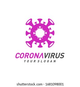 Covid-19 Coronavirus concept inscription typography design logo. World Health organization WHO introduced new official name for Coronavirus disease named COVID-19, dangerous virus vector illustration