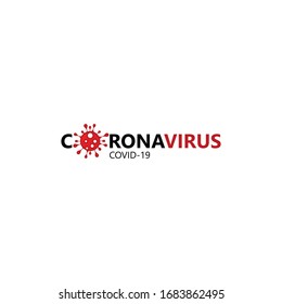 Covid-19 Coronavirus concept inscription typography design logo, dangerous virus vector illustration