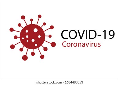 Covid-19 Coronavirus concept inscription typography design logo. COVID-19, dangerous virus on white background