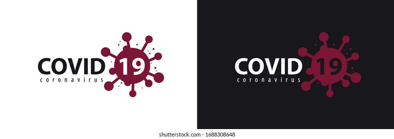 Covid-19 Coronavirus concept inscription typography design logo.