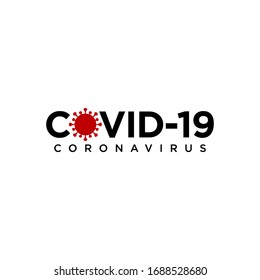 Covid-19 Coronavirus concept inscription typography design logo