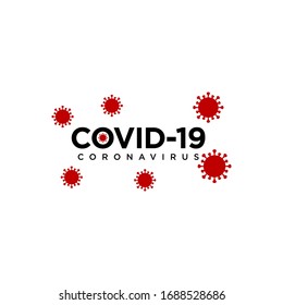 Covid-19 Coronavirus concept inscription typography design logo