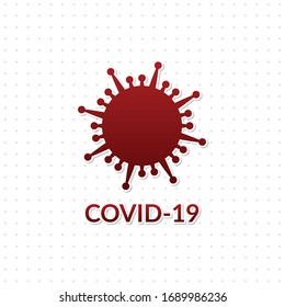 Covid-19 Coronavirus concept inscription typography design logo. Coronavirus disease named COVID-19, dangerous virus vector illustration