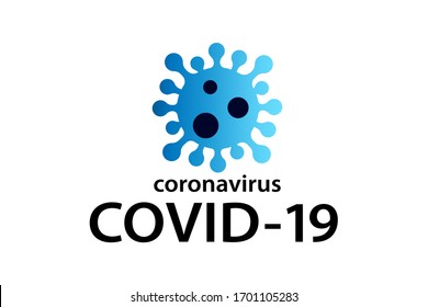 Covid-19 Coronavirus concept inscription typography design logo. disease named COVID-19, dangerous virus vector illustration