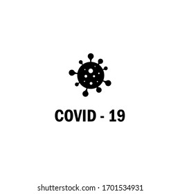 Covid-19 Coronavirus concept inscription typography design logo. World Health organization WHO introduced new official name for Coronavirus disease named COVID-19, dangerous virus vector illustration