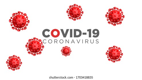 Covid-19 Coronavirus concept inscription typography design logo. World Health organization WHO introduced new official name for Coronavirus disease named COVID-19, dangerous virus vector illustration