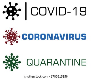 Covid-19 Coronavirus concept inscription typography design logo. COVID-19 or 2019-nCoV epidemic and pandemic symbol. vector illustration