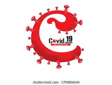 Covid-19 Coronavirus concept inscription typography design logo
