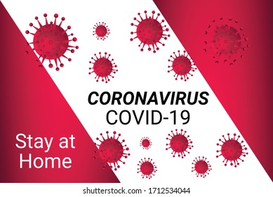 Covid-19 Coronavirus concept inscription typography design logo. World Health organization WHO introduced new official name for Coronavirus disease named COVID-19, dangerous virus vector illustration
