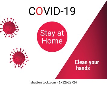 Covid-19 Coronavirus concept inscription typography design logo. World Health organization WHO introduced new official name for Coronavirus disease named COVID-19, dangerous virus vector illustration