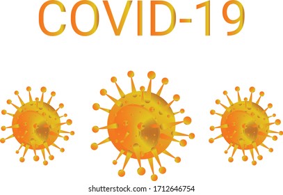 Covid-19 Coronavirus concept inscription typography design logo. World Health organization WHO introduced new official name for Coronavirus disease named COVID-19, dangerous virus vector illustration