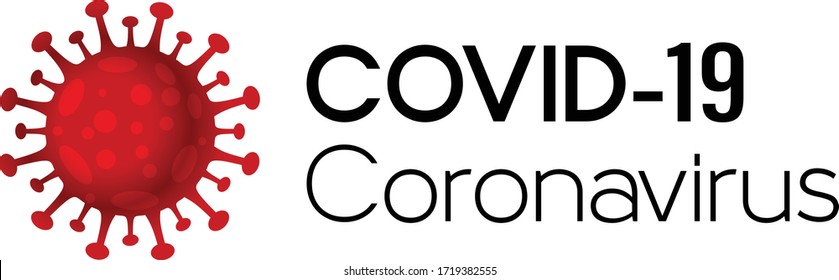 Covid-19 Coronavirus concept inscription typography design logo. World Health organization WHO introduced new official name for Coronavirus disease named COVID-19, dangerous virus vector illustration