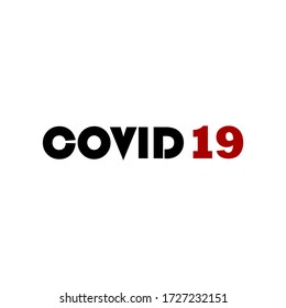 Covid-19 Coronavirus concept inscription typography design logo. World Health organization WHO introduced new official name for Coronavirus disease named COVID-19, with white background 
