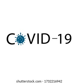 Covid-19 Coronavirus concept inscription typography design logo. World Health organization WHO introduced new official name for Coronavirus disease named COVID-19, dangerous virus vector illustration
