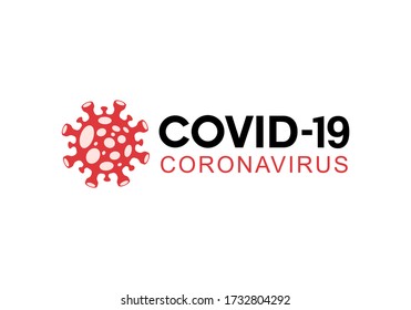 Covid-19 Coronavirus concept inscription typography design logo. World Health organization WHO introduced new official name for Coronavirus disease named COVID-19,vector illustration