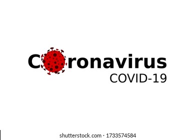 Covid-19 Coronavirus concept inscription typography design logo. World Health organization WHO introduced new official name for Coronavirus disease named COVID-19  dangerous virus vector illustration 