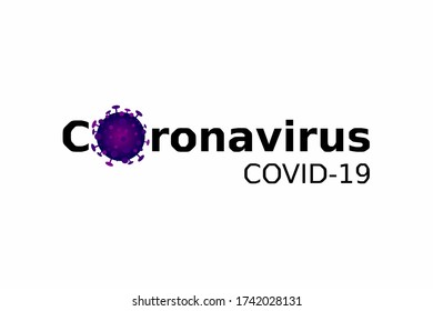 Covid-19 Coronavirus concept inscription typography design logo. World Health organization WHO introduced new official name for Coronavirus disease named COVID-19 dangerous virus vector illustration