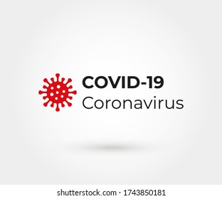 Covid-19 Coronavirus concept inscription typography design logo. World Health organization WHO introduced new official name for Coronavirus disease named COVID-19, dangerous virus vector illustration