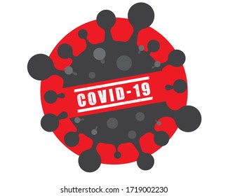 Covid-19 Coronavirus concept logo design vector. outbreak virus
