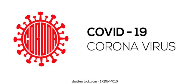 Logotipo de diseño monográfico del concepto de coronavirus Covid-19