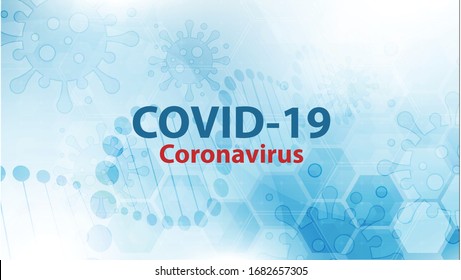 Covid-19 Coronavirus concept outbreak influenza background.Pandemic medical health risk concept with disease cell is dangerous vector design