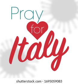 Covid-19 or Coronavirus concept. Pray for Italy, save italian people concept. Italian woman prayed for italian. Vector illustration.