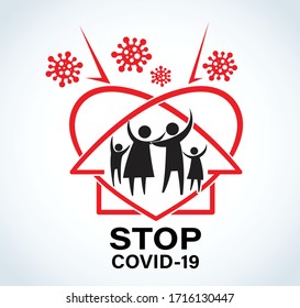 Covid-19 Coronavirus concept typography design logo. stop Covid-19