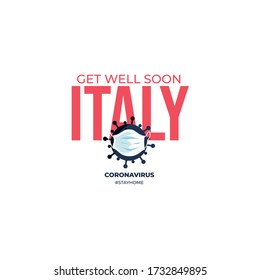 Covid-19 Coronavirus Concept Typography Italy Country