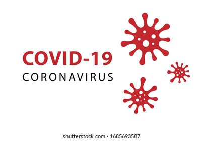 COVID-19 Coronavirus concept typography logo. Sign and Symbol pandemic vector illustration. World Health Organization WHO. Novel coronavirus outbreak.