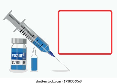 Covid-19 coronavirus concept. vaccine vial and syringe. quarantine against the new coronavirus. outbreak of the covid-19 pandemic