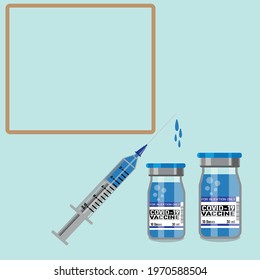 Covid-19 coronavirus concept. vaccine vial and syringe. quarantine against the new coronavirus. outbreak of the covid-19 pandemic. isolated icon.