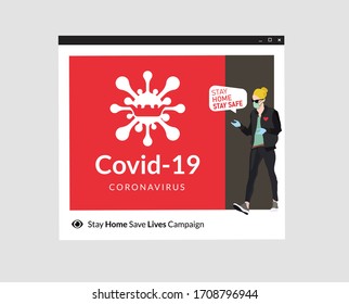 Covid-19 Coronavirus concept vector design.