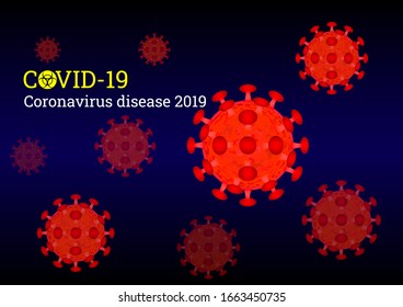 Covid-19 coronavirus disease 2019, Virus Covid 19-NCP. Coronavirus nCoV denoted is single-stranded RNA virus, danger symbol vector illustration.

