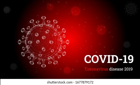 Covid-19 coronavirus disease 2019, Virus Covid 19-NCP. Coronavirus nCoV denoted is single-stranded RNA virus, danger symbol vector illustration.