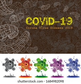 Covid-19 "coronavirus disease starting in 2019” Vector Design Five Color