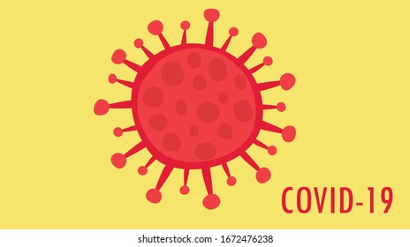 COVID-19 coronavirus disease vrius design on yellow background. COVID-19 concept background