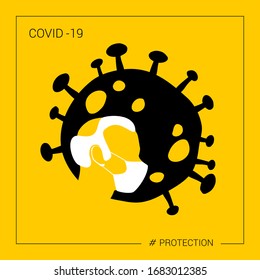 Covid-19. Coronavirus editable vector banner. Protect old people concept.