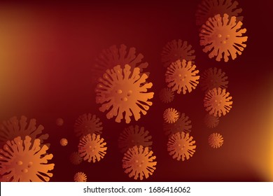Covid-19 coronavirus, gradient color virus vector background