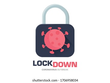 covid-19 coronavirus lockdown simple vector illustration on white background with text