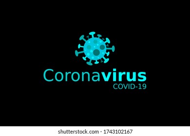 COVID-19, Concepto de diseño del logotipo de Coronavirus. Plantilla para Banner, Icon, Poster, Unit, Label, Web, Symbol, Sign y Mnemonic. Fondo de los virus. Enfermedad del virus de la corona en Wuhan, China - Vector